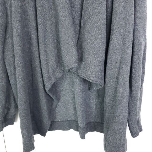 J Crew Sweater Womens L Cardigan Oversized Draped Collar Dark Gray Mid Weight - Picture 3 of 9